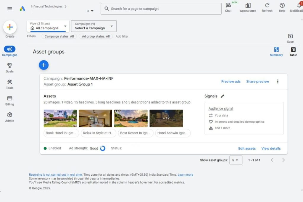 google ads asset group